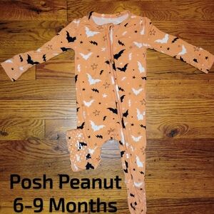 Posh Peanut Orange Bat and Star Halloween Bamboo Sleepers 6-9 Months